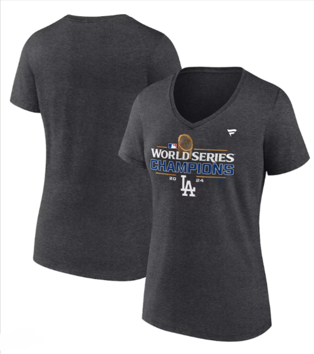 Los Angeles Dodgers Womens T-Shirt 2024 World Series Champions Locker Room Tee - THE 4TH QUARTER