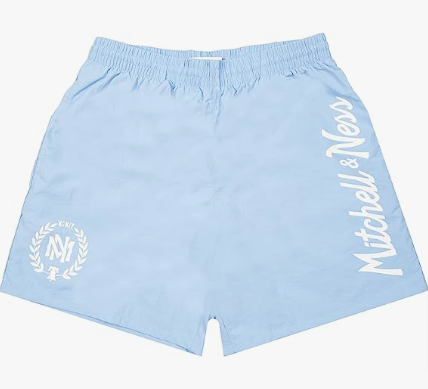 Mitchell & Ness Mens Essentials Nylon Shorts Sky