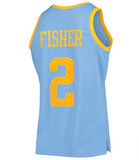 Los Angeles Lakers Mens Jersey Mitchell & Ness #2 Derek Fisher Powder Blue 2001-02 Hardwood Classics Swingman Jersey