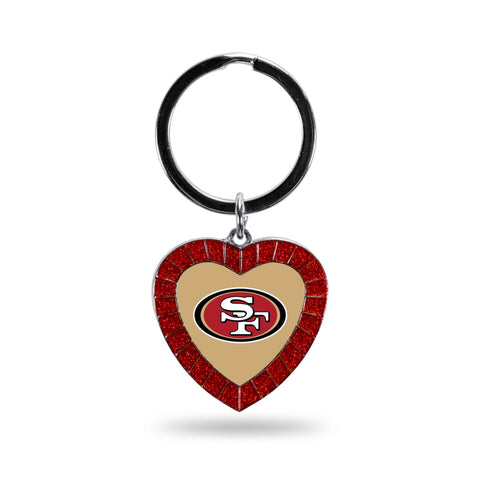 San Francisco 49ers Rhinestone Heart Key Chain - THE 4TH QUARTER