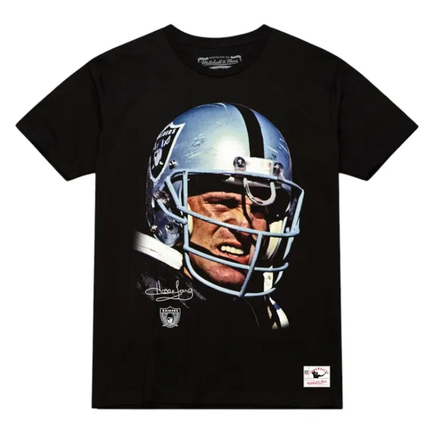 Raiders Mens T-Shirt Mitchell &amp; Ness Big Face Howie Long Tee Black