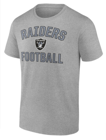 Raiders Mens T-Shirt Fanatics Victory Arch Football Tee Grey