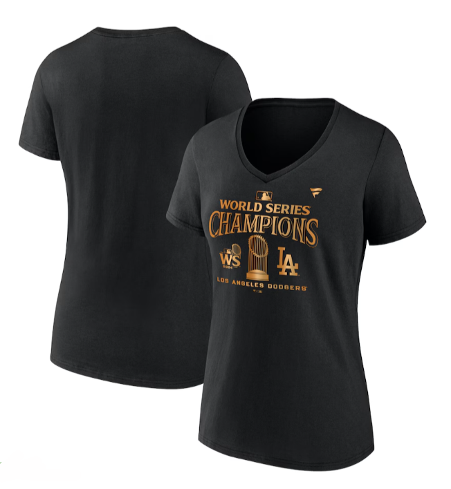 Los Angeles Dodgers Womens T-Shirt 2024 World Series Champions Parade Locker Room Tee - THE 4TH QUARTER