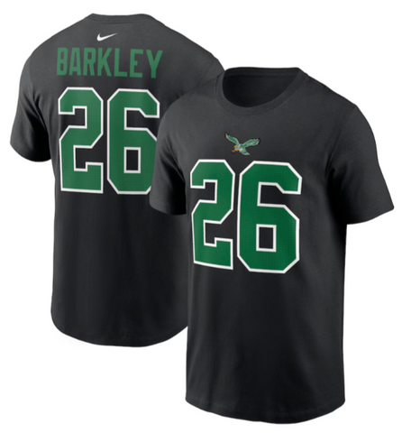Philadelphia Eagles Mens T-Shirt Player #26 Saquon Barkley Tee Black