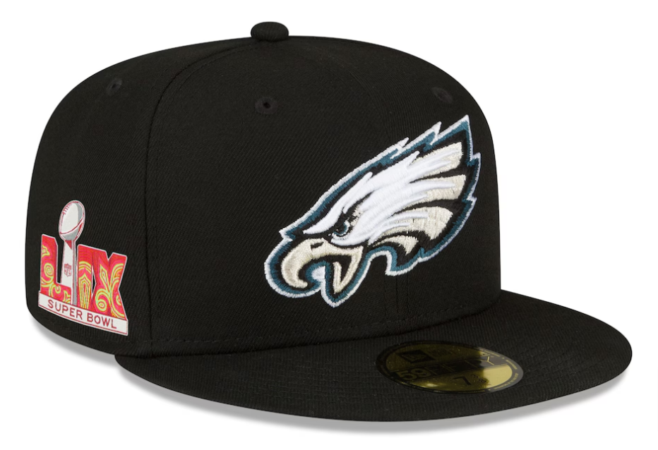 Philadelphia Eagles Fitted New Era 59Fifty Super Bowl LIX Black Cap Hat - THE 4TH QUARTER