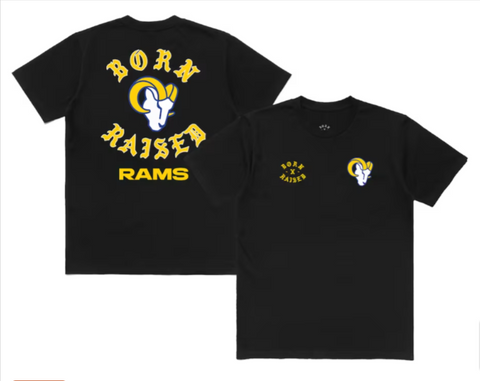 Los Angeles Rams Mens T-Shirt Born x Raised Black