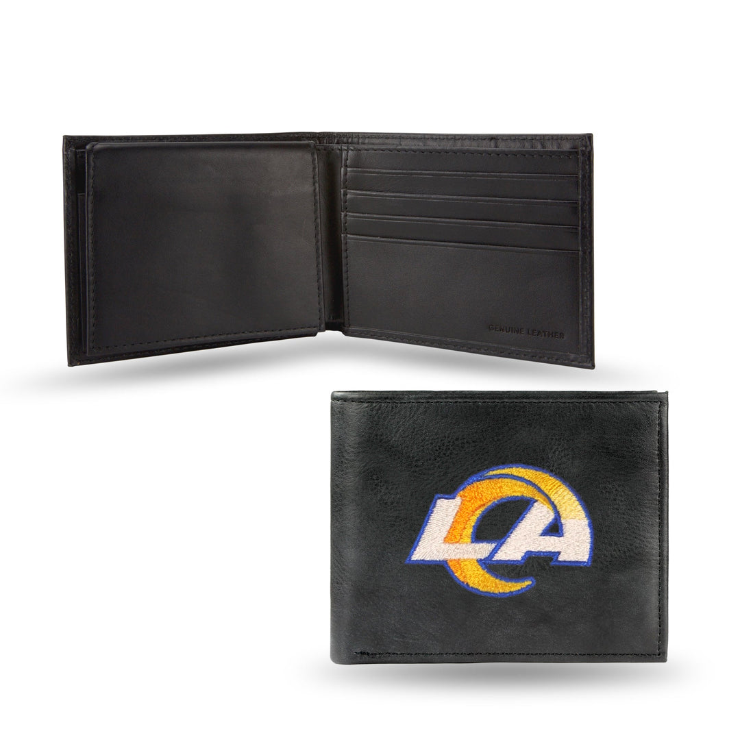 Los Angeles Rams Mens Embroidered Genuine Leather Billfold Wallet - THE 4TH QUARTER