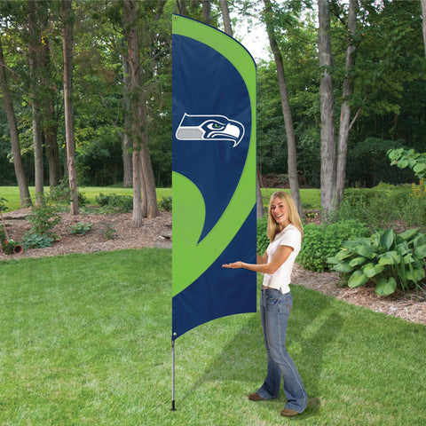 Seattle Seahawks 8 FT. Tall Team Flag Kit - THE 4TH QUARTER