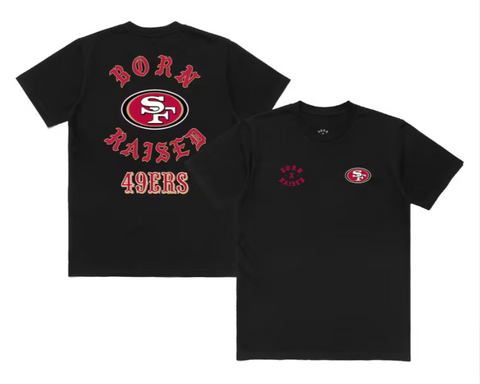 San Francisco 49ers Mens T-Shirt Born x Raised Black