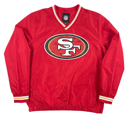 San Francisco 49ers Mens Jacket G-III Pullover Logo V-Neck Pullover Windbreaker