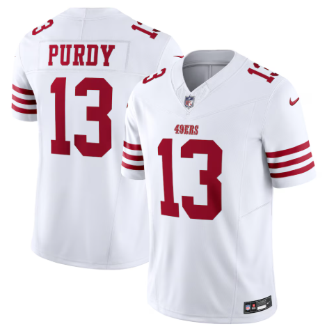 San Francisco 49ers Mens Jersey Brock Purdy Vapor F.U.S.E. Limited Jersey White #13
