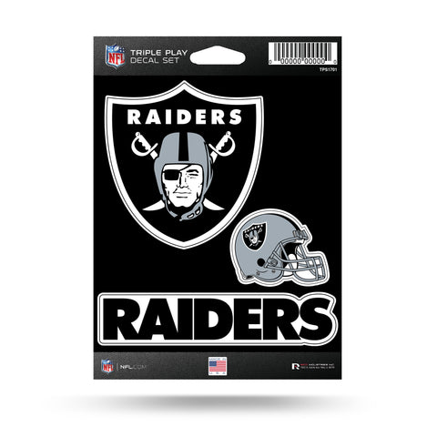 Oakland Raiders Sticker Triple Play Decal