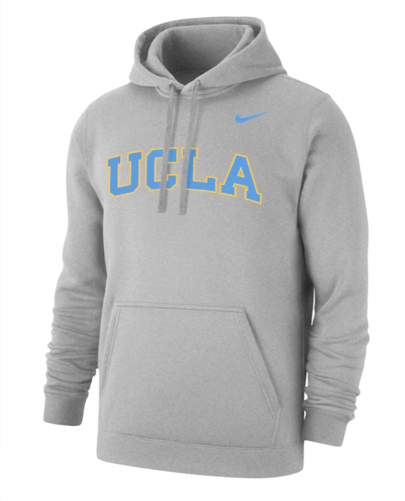 UCLA Bruins Mens Sweatshirt Club Fleece Pullover Hoodie Heather Grey - THE 4TH QUARTER