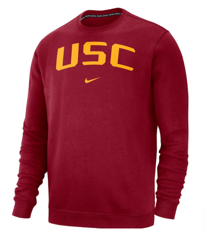 USC Trojans Mens Sweatshirt Club Pullover Crewneck Cardinal