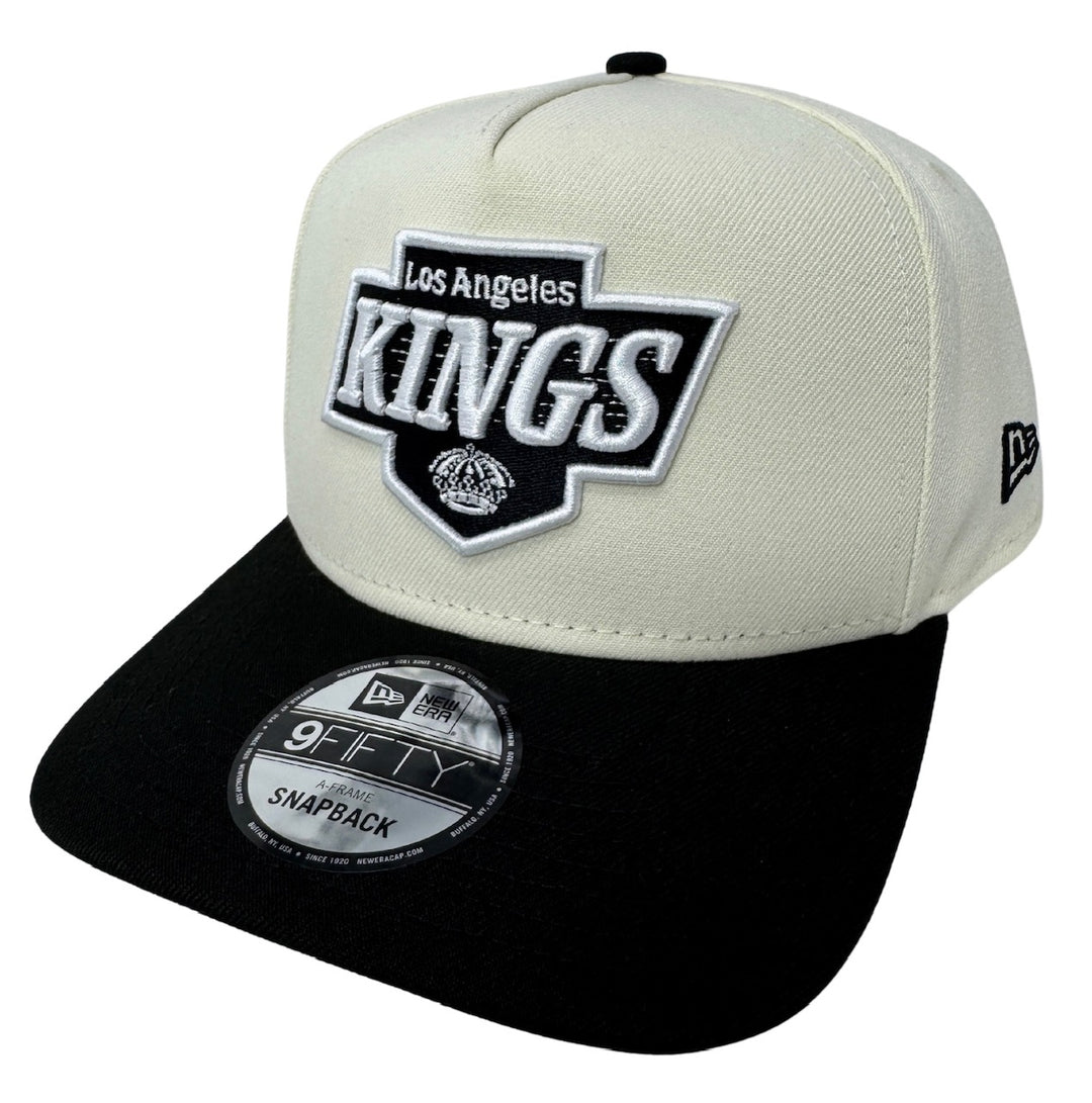 Los Angeles Kings Snapback New Era 9Fifty BW Throwback Logo A-Frame Chrome Black Cap Hat Grey UV - THE 4TH QUARTER