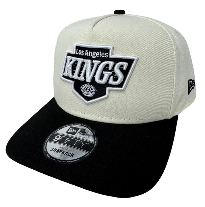 Los Angeles Kings Snapback New Era 9Fifty BW Throwback Logo A-Frame Chrome Black Cap Hat Grey UV - THE 4TH QUARTER