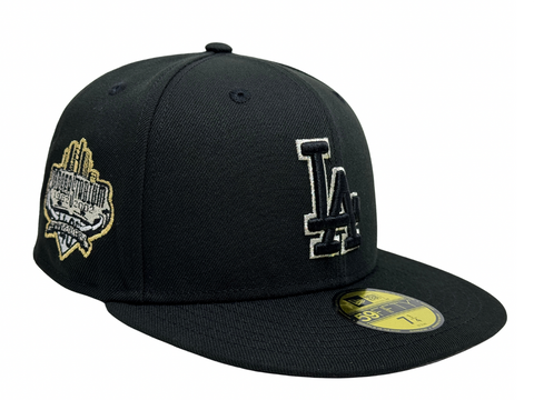 Los Angeles Dodgers Fitted New Era 59Fifty 40th City Metallic Black Cap Hat Grey UV