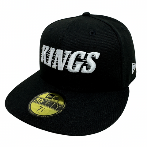 Los Angeles Kings Fitted New Era 59Fifty Motion Black Cap Hat Grey UV