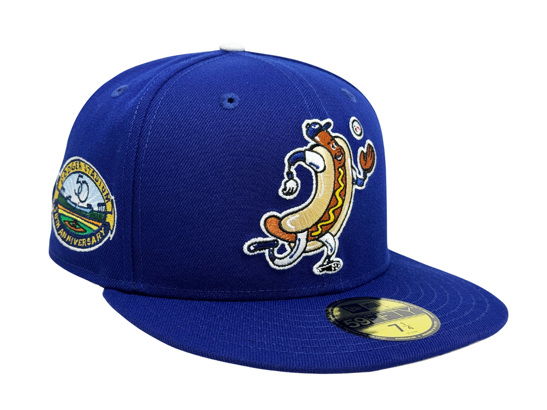 Los Angeles Dodgers New Era Fitted 59Fifty Dodger Dog Mascot 50th Stadium Blue Cap Hat - THE 4TH QUARTER