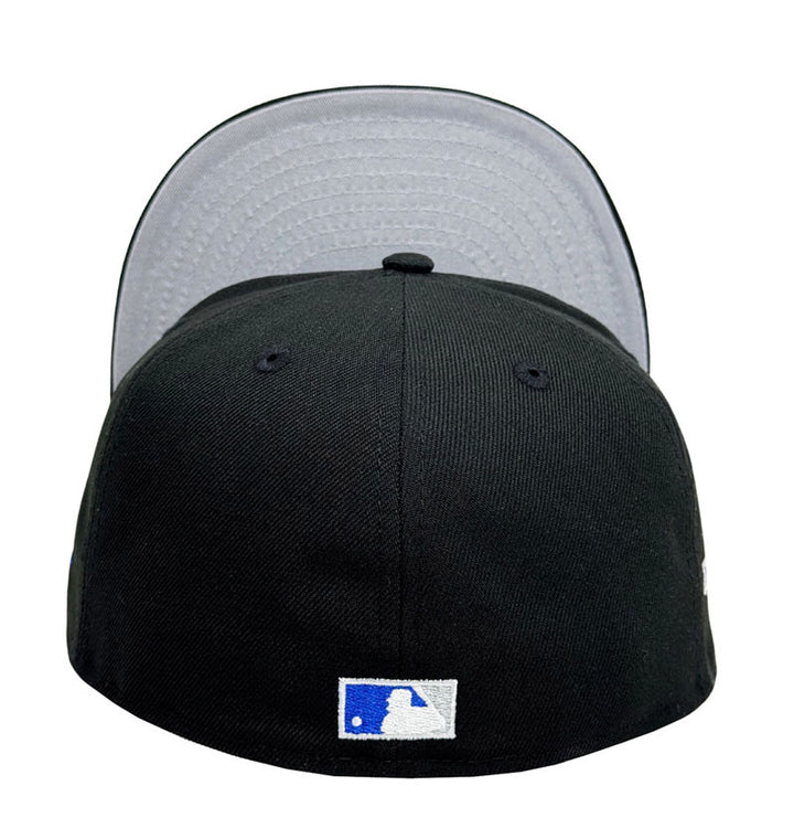 Los Angeles Dodgers Fitted New Era 59Fifty 50th City Script Black Cap Hat Grey UV - THE 4TH QUARTER