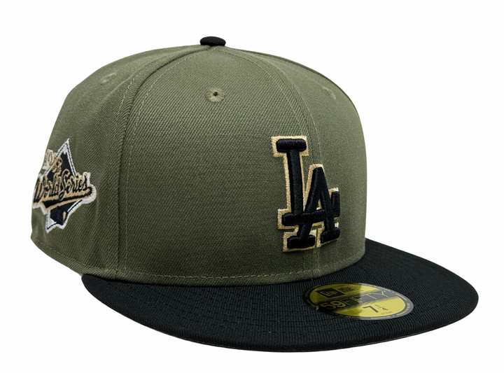 Los Angeles Dodgers Fitted New Era 59Fifty 88 World Series Olive Black Cap Hat Grey UV - THE 4TH QUARTER
