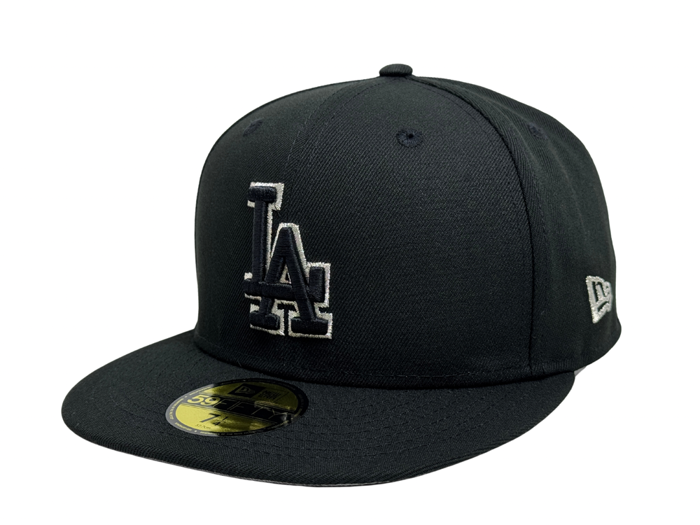 Los Angeles Dodgers Fitted New Era 59Fifty 40th City Metallic Black Cap Hat Grey UV - THE 4TH QUARTER