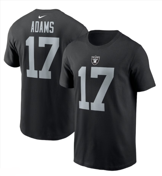 Raiders Mens T-Shirt #17 Davante Adams Player Tee Black - THE 4TH QUARTER