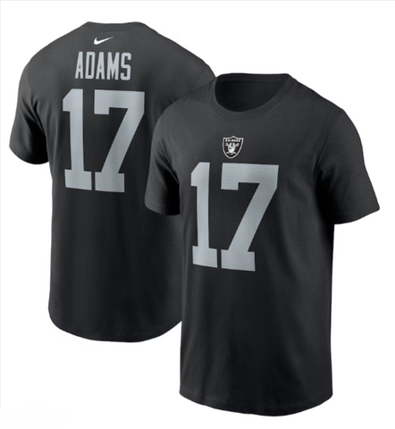 Raiders Mens T-Shirt #17 Davante Adams Player Tee Black