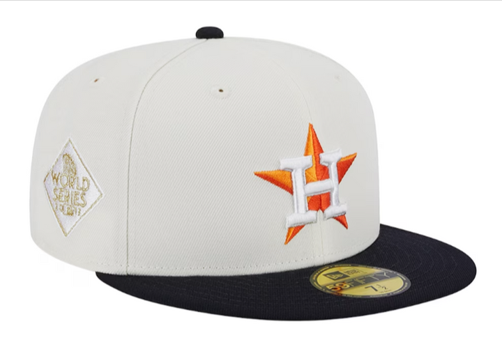 Houston Astros Fitted New Era 59Fifty 2017 WS Chrome Navy Cap Hat Grey UV - THE 4TH QUARTER