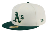 Oakland Athletics Fitted 59Fifty New Era Chrome Green Cap Hat Grey UV