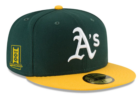 Oakland Athletics Fitted New Era 59FIFTY Sacramento Patch Home Hat Cap