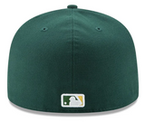 Oakland Athletics Fitted New Era 59FIFTY Sacramento Patch Road Hat Cap Green