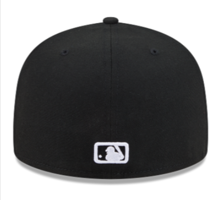 Atlanta Braves Fitted New Era 59Fifty Black Outline Black Cap Hat Grey UV