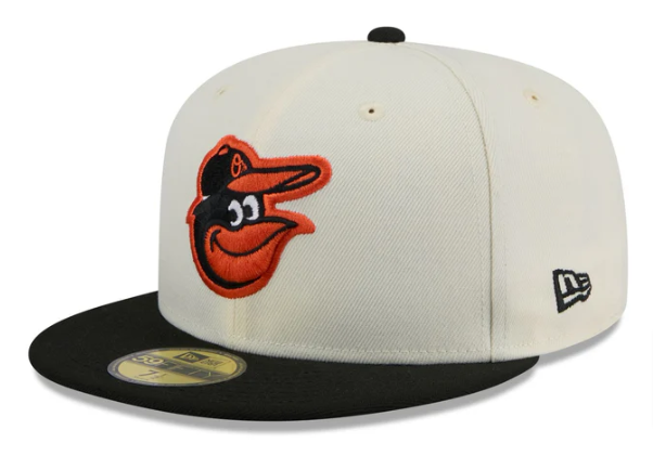 Baltimore Orioles Fitted 59Fifty New Era Mascot Chrome Black Cap Hat Grey UV - THE 4TH QUARTER