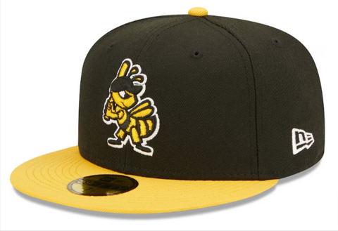 Salt Lake Bees Abejas Fitted New Era 59Fifty MiLB Alternate Logo 2 Black Yellow Cap Hat