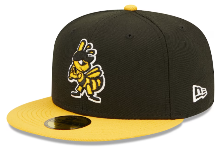 Salt Lake Bees Abejas Fitted New Era 59Fifty MiLB Alternate Logo 2 Black Yellow Cap Hat