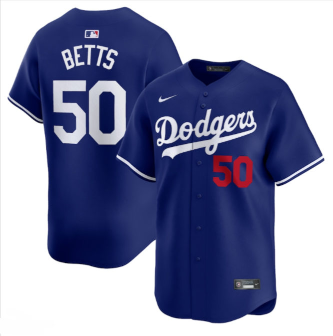 Los Angeles Dodgers Men's Nike #50 Mookie Betts Limited Away Jersey Royal Blue - THE 4TH QUARTER