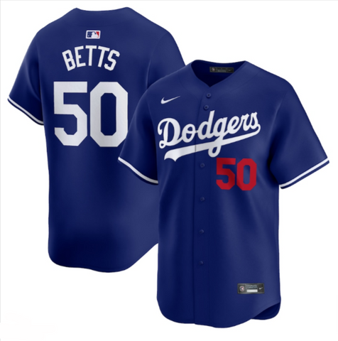 Los Angeles Dodgers Men's Nike #50 Mookie Betts Limited Away Jersey Royal Blue - THE 4TH QUARTER
