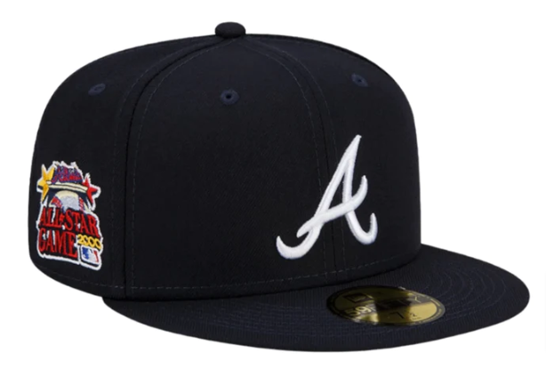 【US限定】NEW ERA 59FIFTY Atlanta Braves ASG2000 Beige/Navy Atlanta Braves Fitted New Era 59FIFTY Navy 2000 ASG Cap Hat