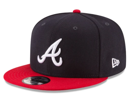 Atlanta Braves Snapback 9Fifty New Era Navy Red Cap Hat Grey UV - THE 4TH QUARTER