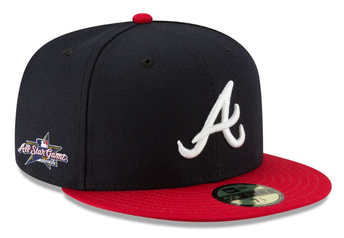 Atlanta Braves Fitted New Era 59Fifty 2025 All Star Game Navy Red Hat Cap - THE 4TH QUARTER