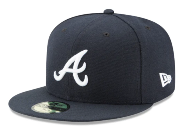 Atlanta Braves Fitted 59Fifty New Era Navy Cap Hat Grey UV - THE 4TH QUARTER