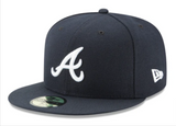 Atlanta Braves Fitted 59Fifty New Era Navy Cap Hat Grey UV