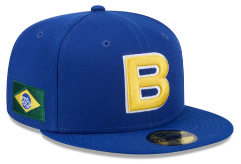 Brazil Fitted New Era 59Fifty World Baseball Classics 2026 Flag Patch Cap Hat - THE 4TH QUARTER