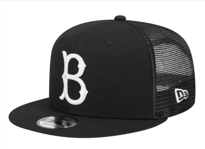 Brooklyn Dodgers Snapback New Era Black Mesh Trucker Cap Hat Grey UV - THE 4TH QUARTER
