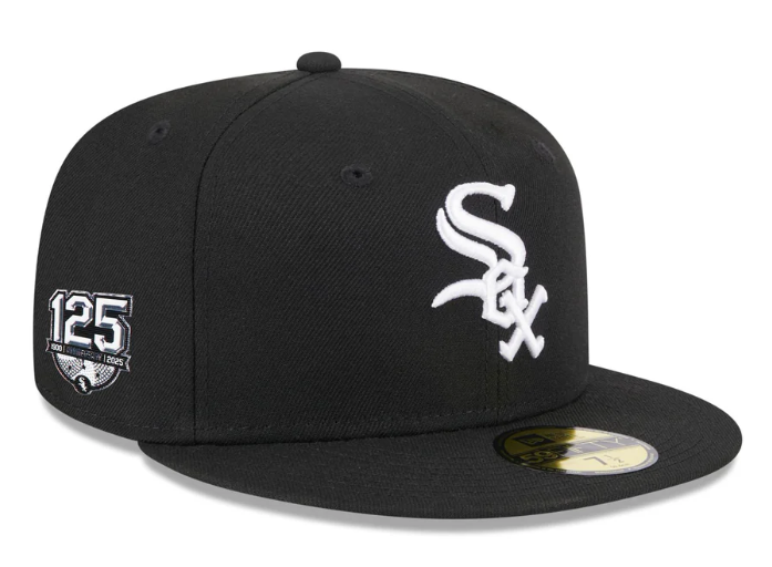 Chicago White Sox Fitted 59Fifty New Era Black 125th Anniversary 2025 Cap Hat - THE 4TH QUARTER
