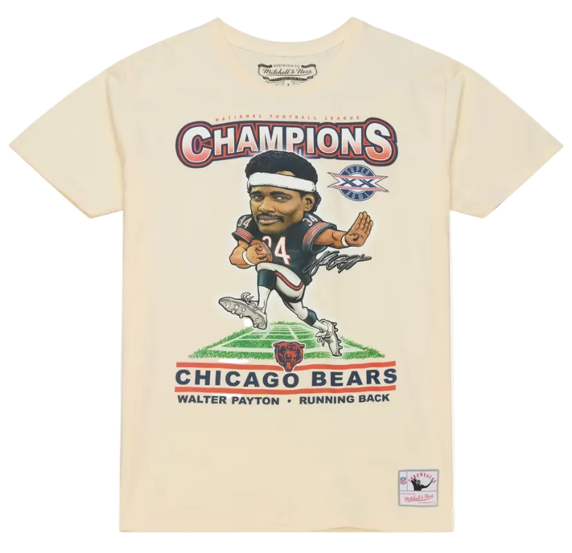 Chicago Bears T-Shirt Mitchell &amp; Ness Walter Payton Super Bowl XX Champions Caricature Tee