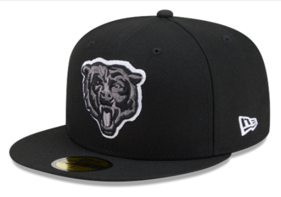 Chicago Bears Fitted New Era 59FIFTY Grey White Black Cap Hat