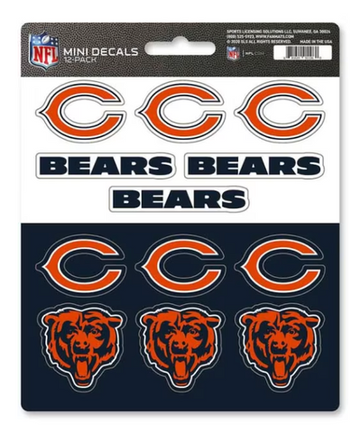 Chicago Bears Decal Set Mini 12 Pack