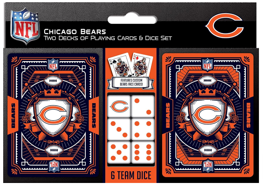 Chicago Bears 2-Pack Playing cards & Dice Set for Adults - THE 4TH QUARTER
